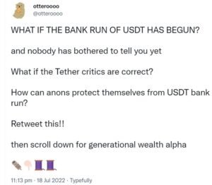 USDT bank run